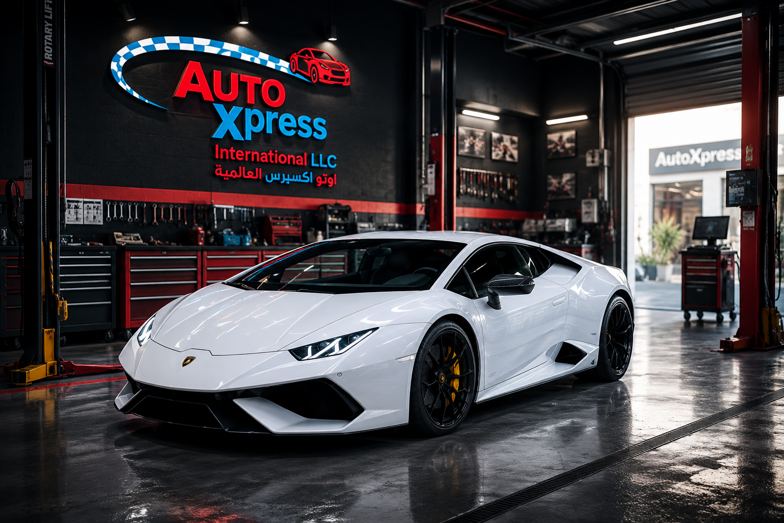 Modern automotive business team meeting